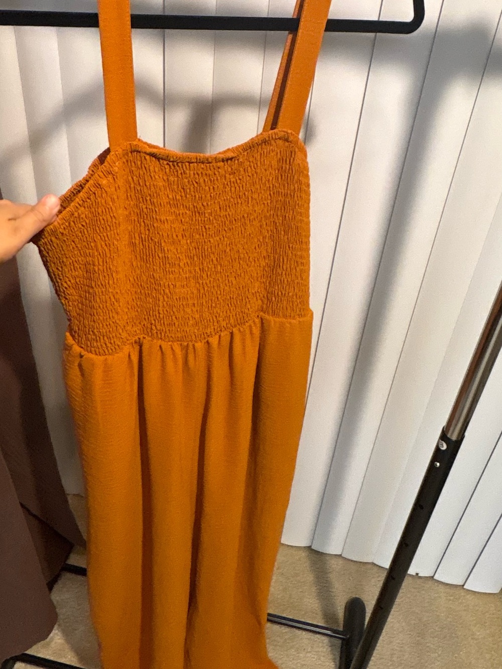 Women’s Smocked Strap jumper- Rust Orange